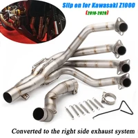 motorcycle 51mm front middle link pipe stainless steel silencer system lossless installation set for kawasaki z1000 2010 2020