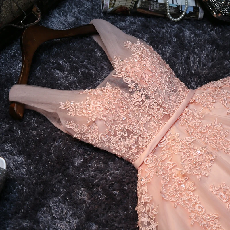 

Dusty Pink Lace Tulle Short Prom Cocktail Dresses Knee Length Sleeveless Beaded Appliques Cocktail Dresses Robe De Cocktail