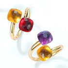 Женское кольцо ALLNOEL, элегантное кольцо из синтетического серебра 925 пробы, позолоченное ювелирное изделие, новинка 2022