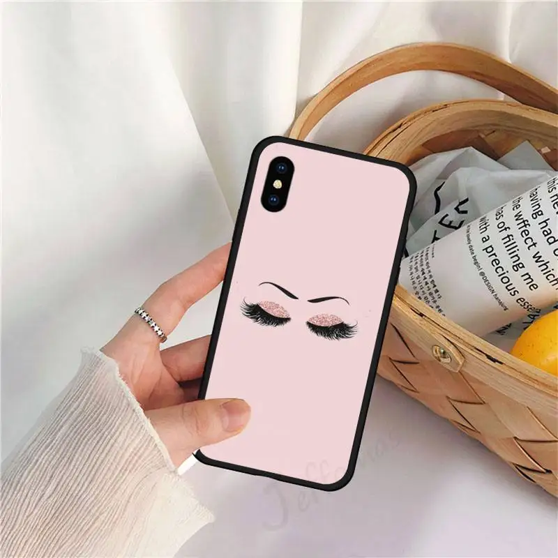 

Pink Eyelash aesthetics Phone Case for iPhone 11 12 pro XS MAX 8 7 6 6S Plus X 5S SE 2020 XR