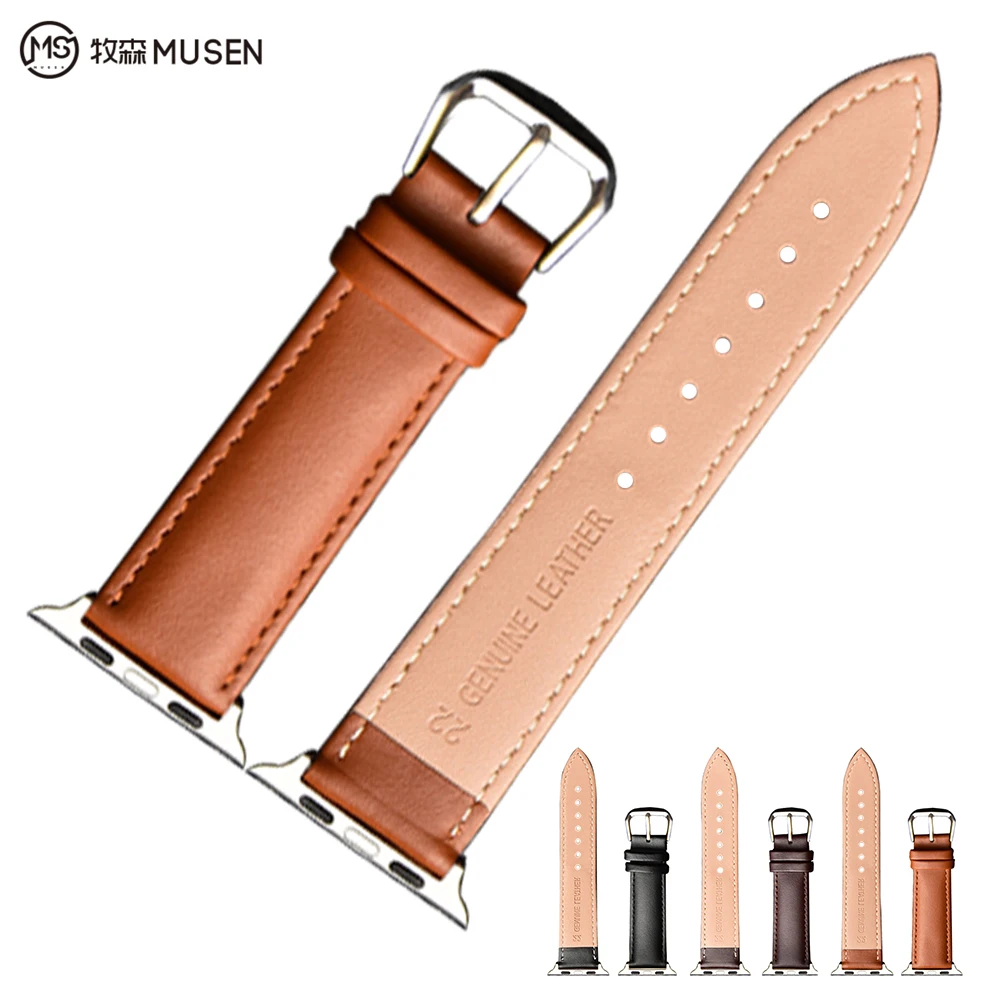 Casual Leather Band Loop Strap For Apple Watch 4 3 2 1 38mm 40mm Men Leather Watch Band for iwatch 5 44mm 42mm Bracelet