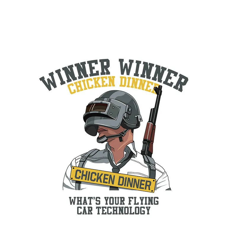 

13cm x 12cm PUBG Chicken Dinner Game Graphics Funny Car Stickers Motorcycle Laptop JDM Vinyl Car Decals
