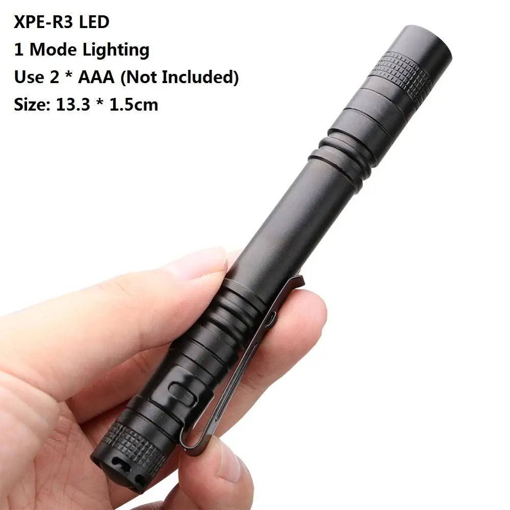 XPE LED Мини портативный маленький держатель для ручек 3 режима светодиодный фонарик из алюминиевого сплава для ночной ходьбы освещение для обслуживания автомобиля Рабочий фонарь - Испускаемый цвет: XPE LED