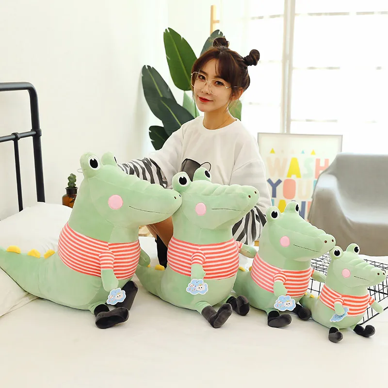 Большие глаза Плюшевые игрушки 30-60 см Kawaii Striated крокодиловые плюшевые игрушки мягкие животные плюшевая подушка кукла для детей