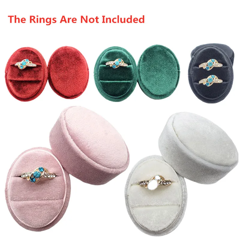 Премиум Великолепный овальный винтажный бархатный держатель для кольца с