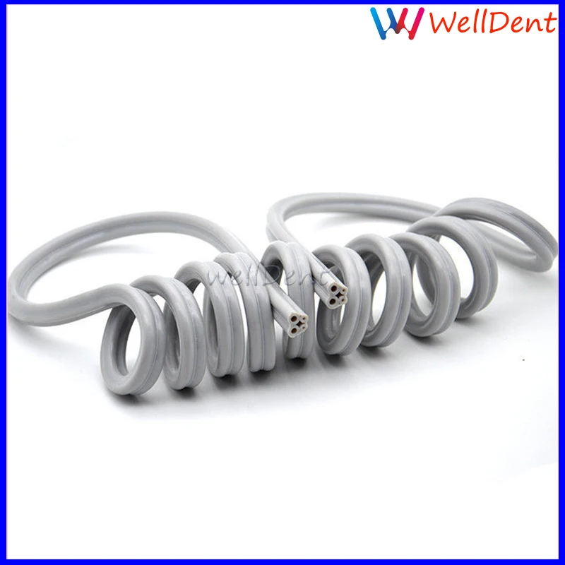 

1Pc Dental Spiral Tube composite pipe 4-hole Dental Handpiece Hose with Adaptor