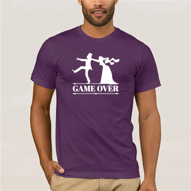 

New Summer Men's Casual Print T-Shirt Novelty Game over bride groom party Men Fashion For Men Hip Hop Tees Tops Style T-Shirt