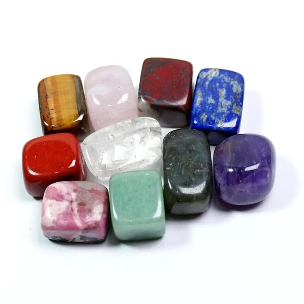 Натуральный кристалл куб из дробленого камня смесь семь чакр лечебный камень