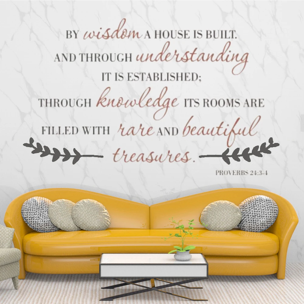 

Proverbs 24:3-4 Wall Decals By Wisdom A House Is Built Quotes Poster Removable Vinyl Bedroom Decor Window Stickers Mural DW21246