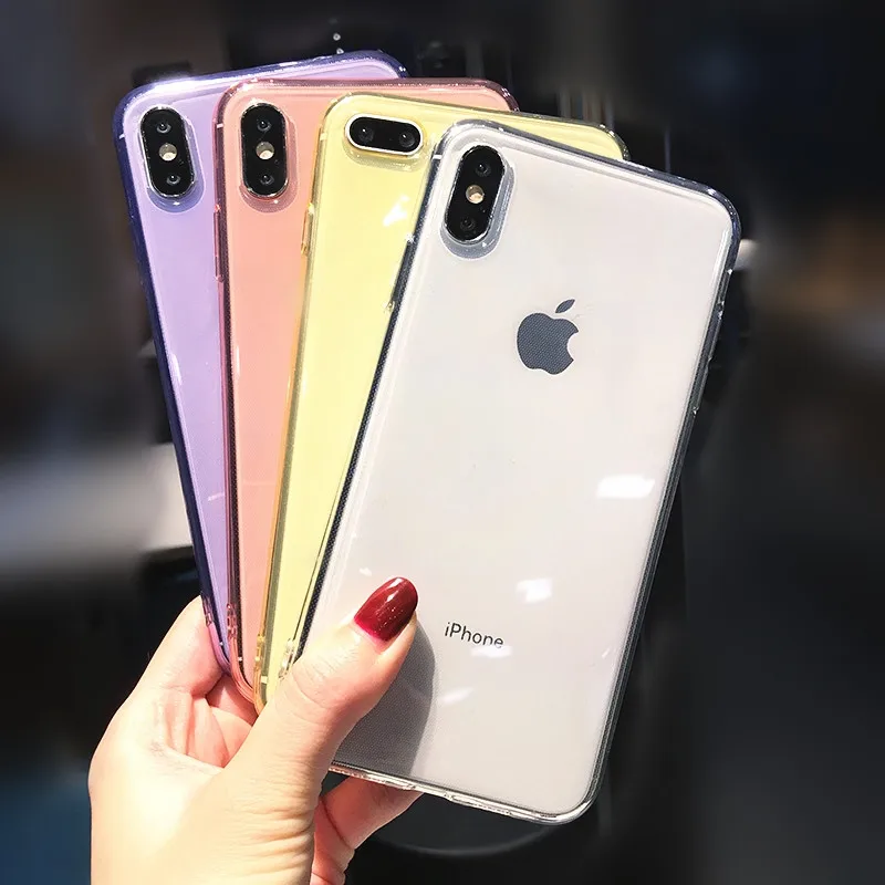 Модный Цветной роскошный силиконовый чехол для iPhone X XR XS Max 8 7 6 6S Plus 8plus candy Мягкий