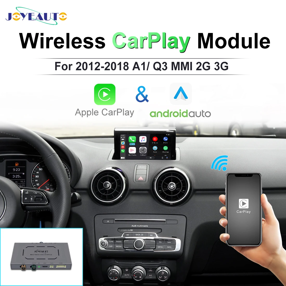 Joyeauto Aftermarket беспроводной Apple CarPlay для Audi A1 Q3 MMI RMC OEM Wifi Интерфейс Android Авто
