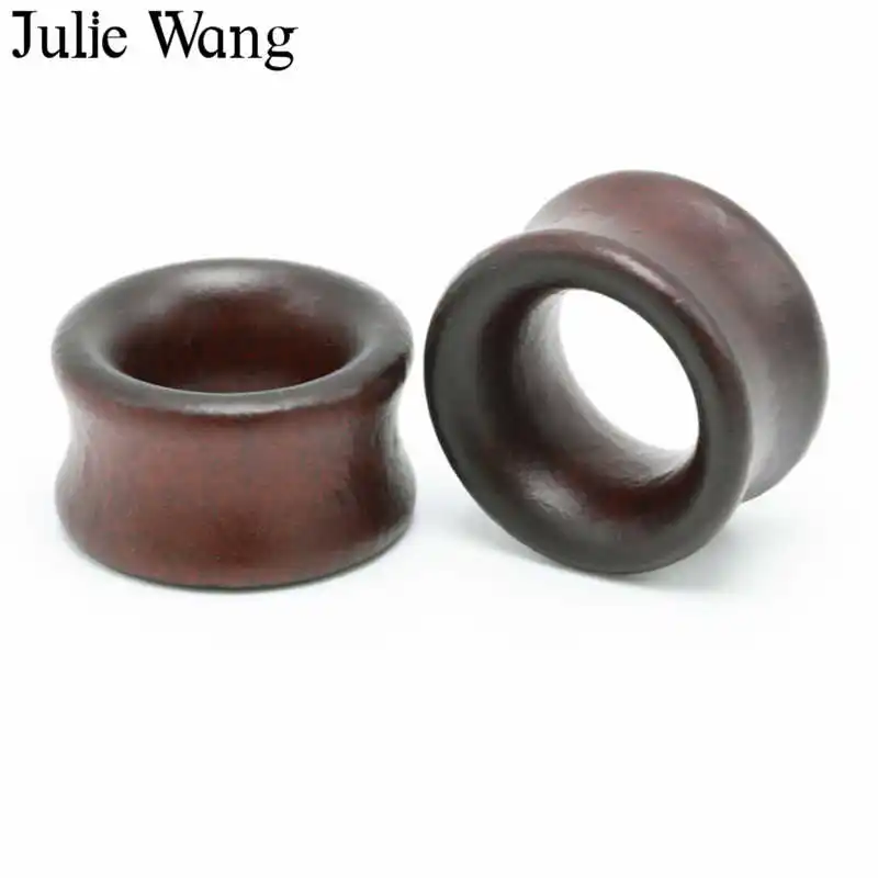 Julie Wang 8 20 мм черные коричневые деревянные заглушки для пирсинга Гибкий Туннель