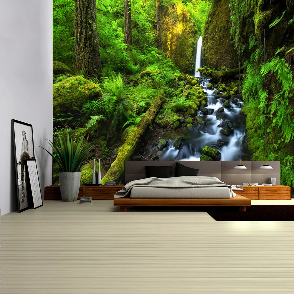 Настенный Гобелен Forest Stream подвесной коврик для песчаного пляжа и пикника палатка