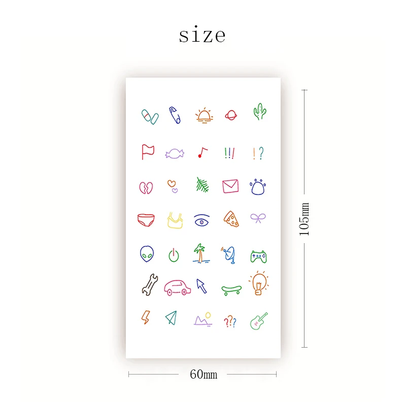 

Cute Small Size Pattern Temporary Tatoo Clavicle Hand Waterproof Women Men Body Art Fake Tattoo Stickers Tatoos Color Cartoon