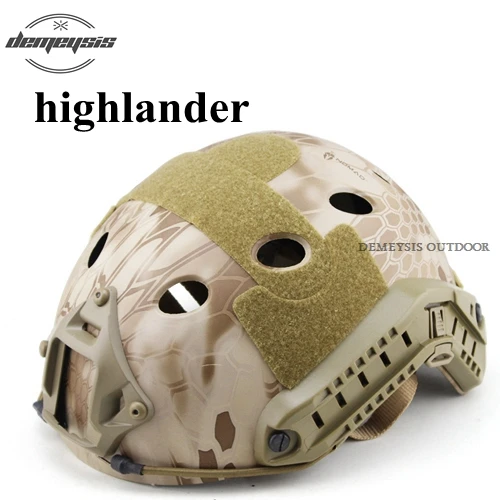 highlander Открытый военный страйкбол шлем защитный Wargame Combat CS тактический шлем для стрельбы Пейнтбол Охота Сафет шлем - Цвет: highlander