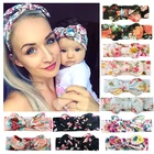 Большая широкая хлопковая повязка на голову, подарок для мамы, ребенка, девочки, аксессуары для волос для мам, мягкая эластичная повязка на голову с цветочным принтом, повязка для волос