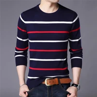 brand sweater men fashion casual striped o neck pull homme spring autumn cotton knitwear pullover clothing jersey size m 3xl