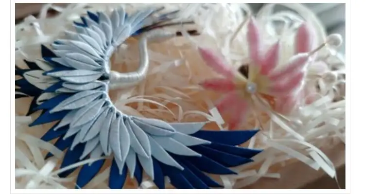 

Unique high quality Auspicious Hanfu ornaments spring flowers crane of fortune and longevity