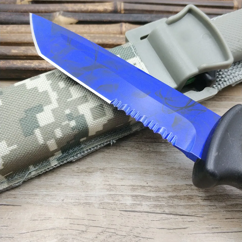 Integrated Handle Strike Tactical Sawtooth Fixed Blade Hunting Straight Camping Knife Stainless Steel CS GO Real Bear Knives | Инструменты