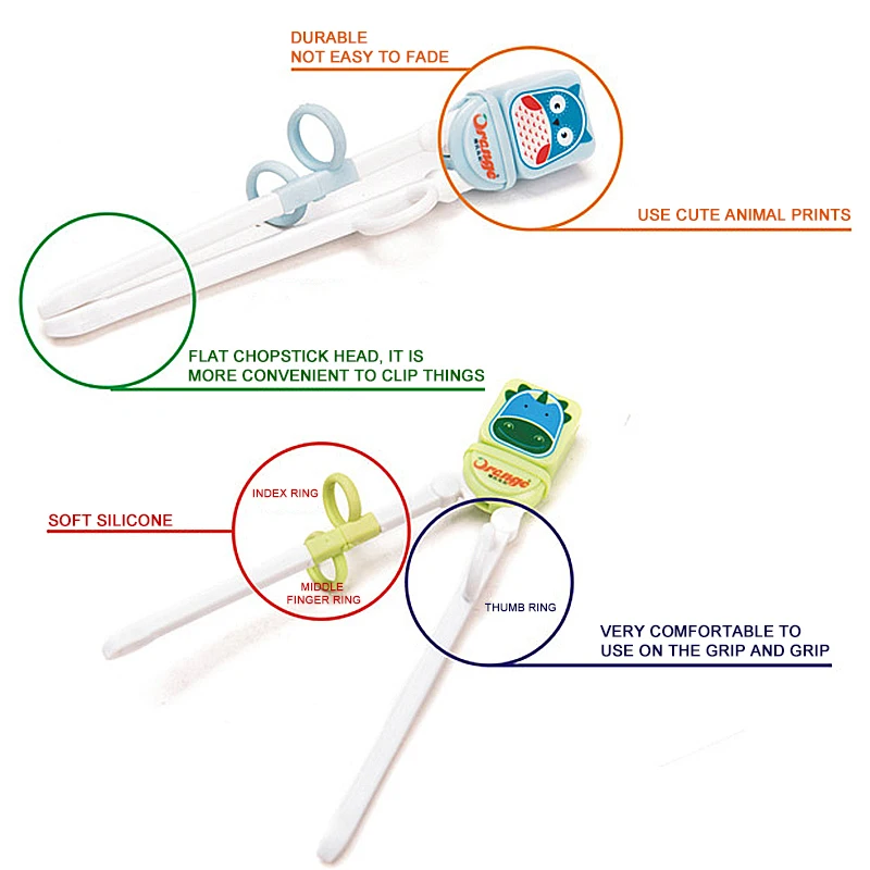 1 пара разноцветная Милая животных Миньоны обучения палочки детская китайская