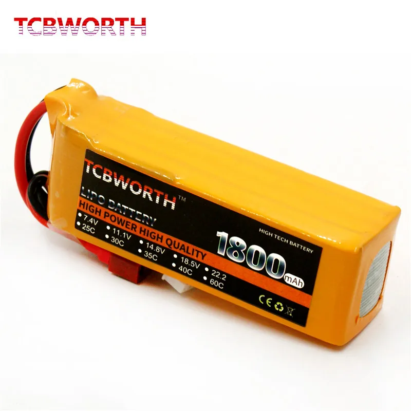 tcbworth 4s rc lipo аккумулятор 148 в 1800 мач 30c 60c для