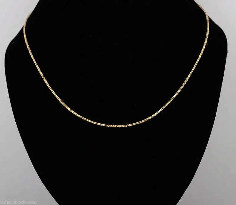 Настоящее 18k цепочка из желтого золота для женщин удача 1.1mmW Пшеница звено цепи