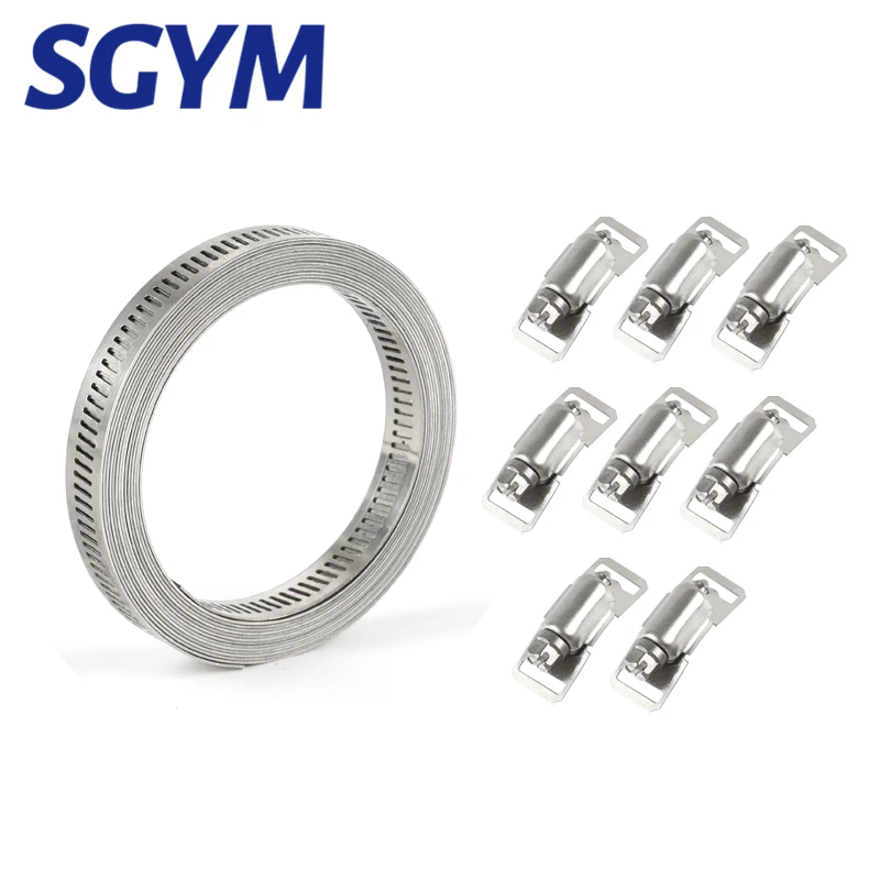 SGYM 304 червячный зажим из нержавеющей стали шланг с регулируемыми крепежными