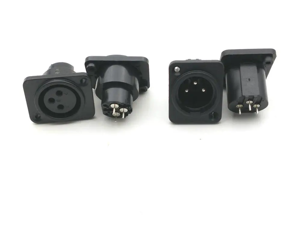 4pcs XLR 3 pin Panel Mount Male/ Female Chassis Socket Connector | Connectors