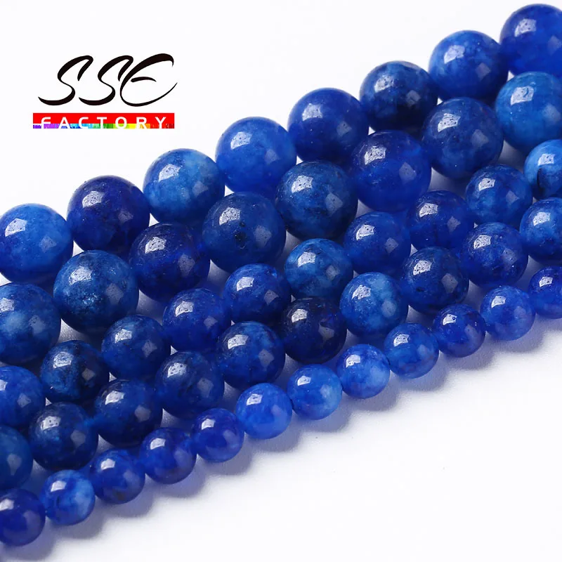 

Natural Kyanite Jades Blue Stone Beads For Jewelry Making Round Loose Spacer Beads Diy Bracelet Accessories 4-10mm 15" Wholesale