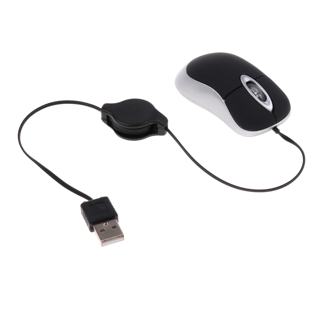 Мини Выдвижной USB Проводная мышь Мышь кабель для ноутбука настольный компьютер