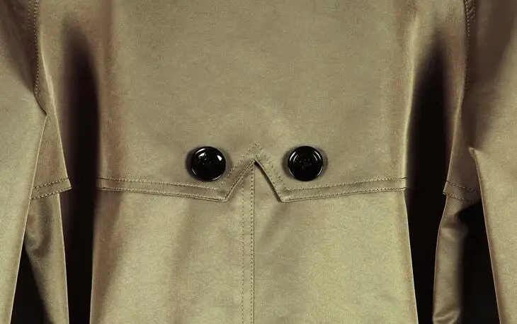 

Khaki mens trench coats man Mid-length coat men clothes loose fashion overcoat long sleeve 2020 new designer plus size S - 6XL