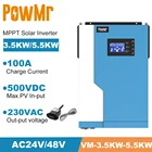 Инвертор солнечной энергии PowMr, инвертор немодулированного синусоидального сигнала 500 А, MPPT зарядное устройство 24 в 48 В и PV в, гибридный инвертор с Wi-Fi монитором
