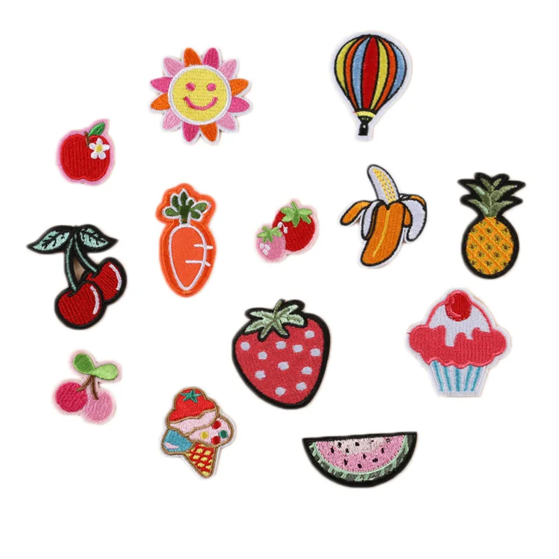 13 шт./банан и лимон Вишневый персик арбуз фрукты вышивка нашивки для одежды