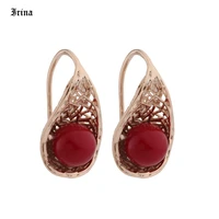 new fashion earrings round shell pearls earrings rose gold color russia earrings for women party gift vintage jewelry wholesale
