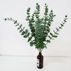 4 шт. пластиковые листья эвкалипта, искусственные растения, цветочный материал для свадьбы, цветок на стену, украшение для дома, зеленые растения, декор для листьев