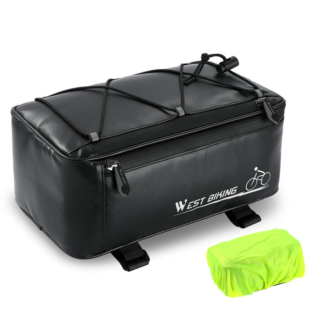 

4L Mountain Bike Back Seat Storage Bag with Rain Cover Bicycle Saddle Rack Trunk Bags Carrier Organizer Outdoor CyclingAccessory