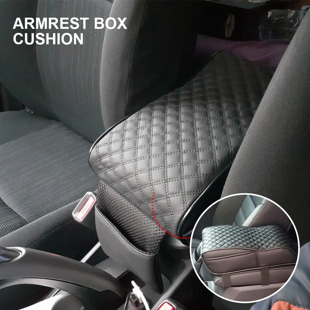 

1PC Car Armrest Box Mats Memory Foam Vehicle Arm Rest Box Pads Leather Center Console Covers Styling Car Accessories