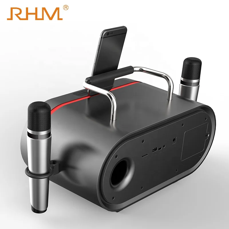 구매 전문 휴대용 가라오케 스피커, 공장 인기 판매 BT/TF/USB/AUX/디스플레이 UHF 무선 마이크