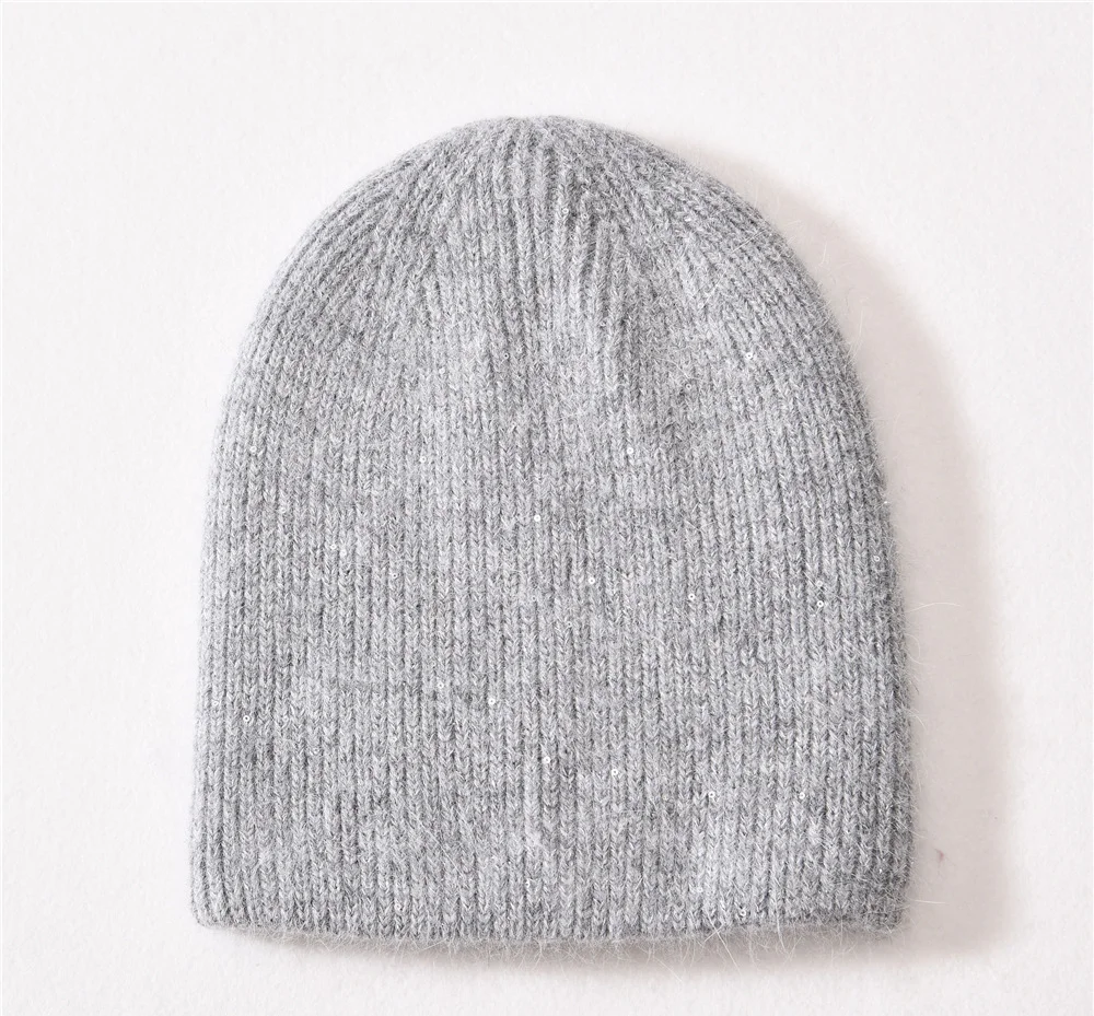 Новая модная Зимняя Шапка-бини из ангоры в виде кролика мягкая однотонная