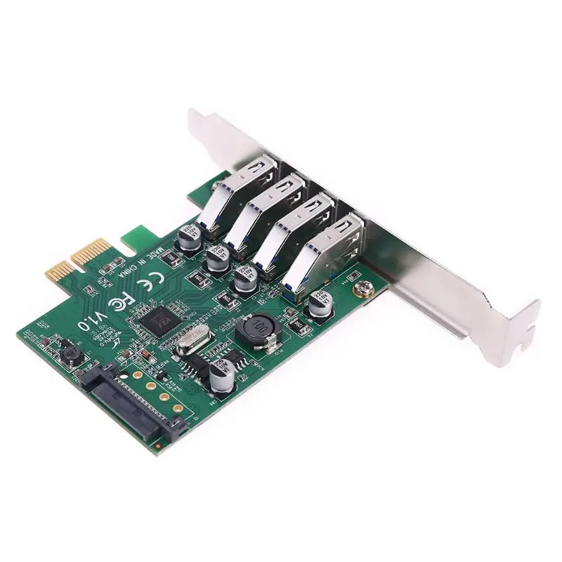 4 порта USB 3 0 PCIE Плата расширения PCI Express Sata Блок питания для настольных ПК X6HA|Платы