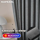 Современные Плотные затемняющие двухсторонние льняные шторы s для гостиной спальни теплоизоляционные Серые Синие однотонные занавески