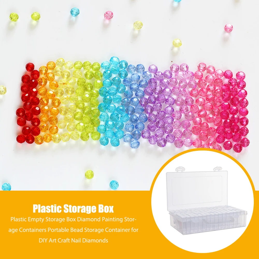 

Plastic Empty Storage Box Diamond Painting Storage Containers Portable Bead Storage Container for DIY Art Craft Nail Diamonds