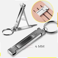 multifunctional ultra thin folding nail clippers hand toe cutter trimmer stainless keychain manicure with nail file pedicure too