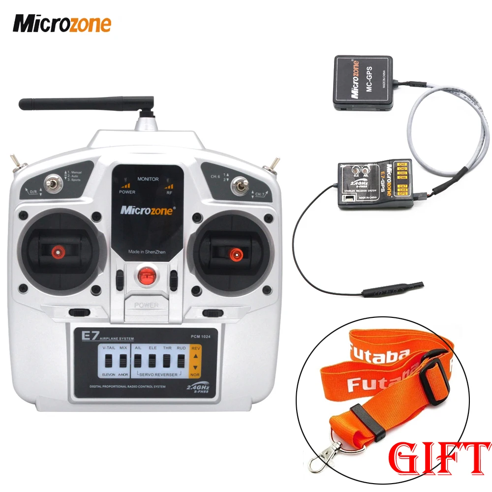 MicroZone MC E7S 2 4G 7CH передатчик с приемником E7R и Mc GPS радиосистема для SU27