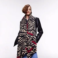 winter soft cashmere scarf women zebra scarves female shawls wraps thicken warm unisex basic blanket tassel pashmina stoles