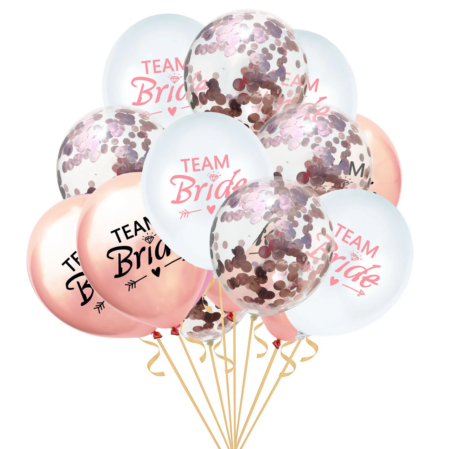 15pcs 3colros MIX Team Bride To Be Balloons DIY Latex Confetti Ballons Set Wedding Single Party Decor Bar Home | Дом и сад