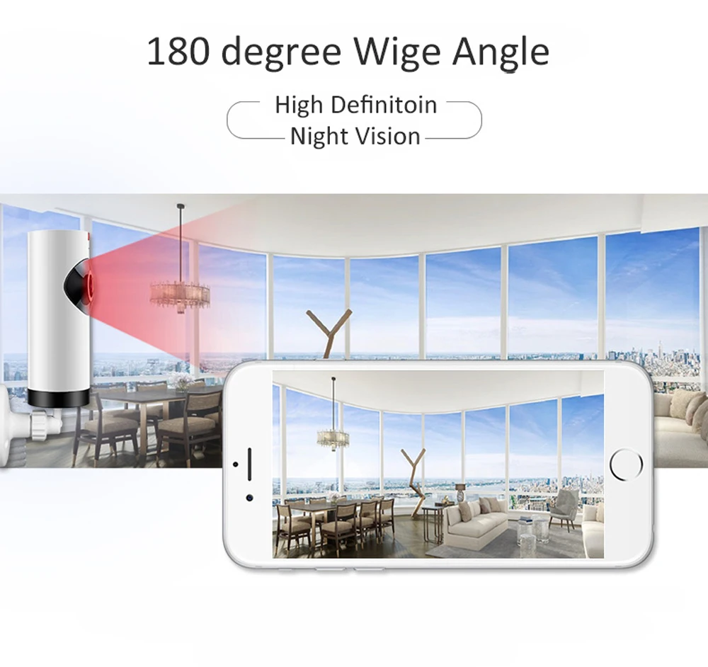 Домашняя камера видеонаблюдения рыбий глаз 1080P IP WiFi детский монитор Беспроводная