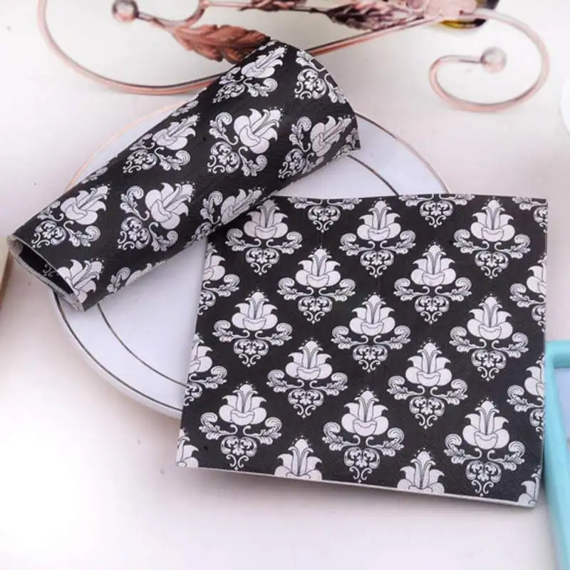 Вечерние бумажные салфетки декоративные для ужина одноразовые вечерние с