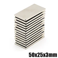 12510pcs 50x25x3 neodymium magnet 50mm x 25mm x 3mm n35 ndfeb block super powerful strong permanent magnetic imanes 50253