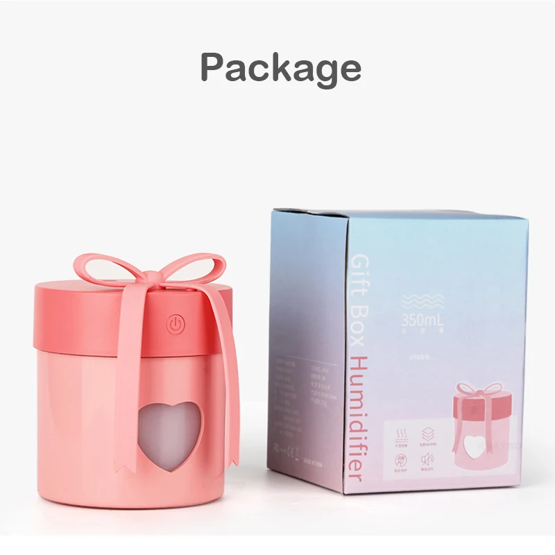

KBAYBO 350ml Cute gift humidifier USB electric ultrasonic aromatherapy essential oil diffuser with 7 colors LED lights